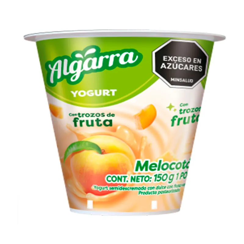 Yogurt Algarra Melocotón Vaso x150grs Scelto Dai Clienti