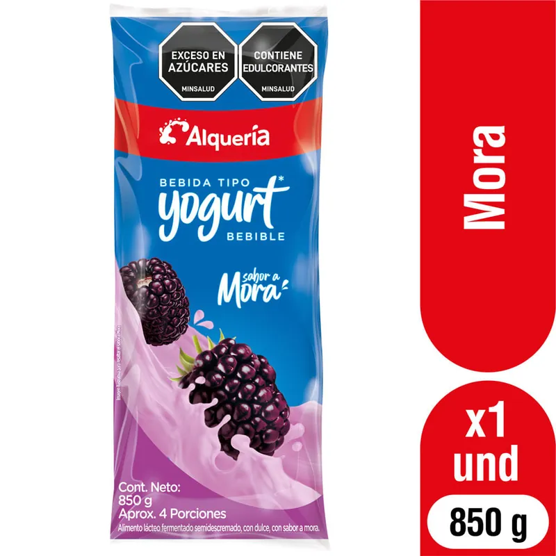 Bebida tipo yogurt Alqueria Mora bolsa 850 gr Artigianale