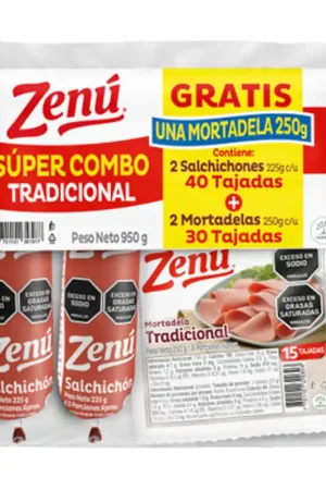 Combo Zenú Mortadela 250grs + Salchichón x450grs + Mortadela x250grs Prezzo Basso