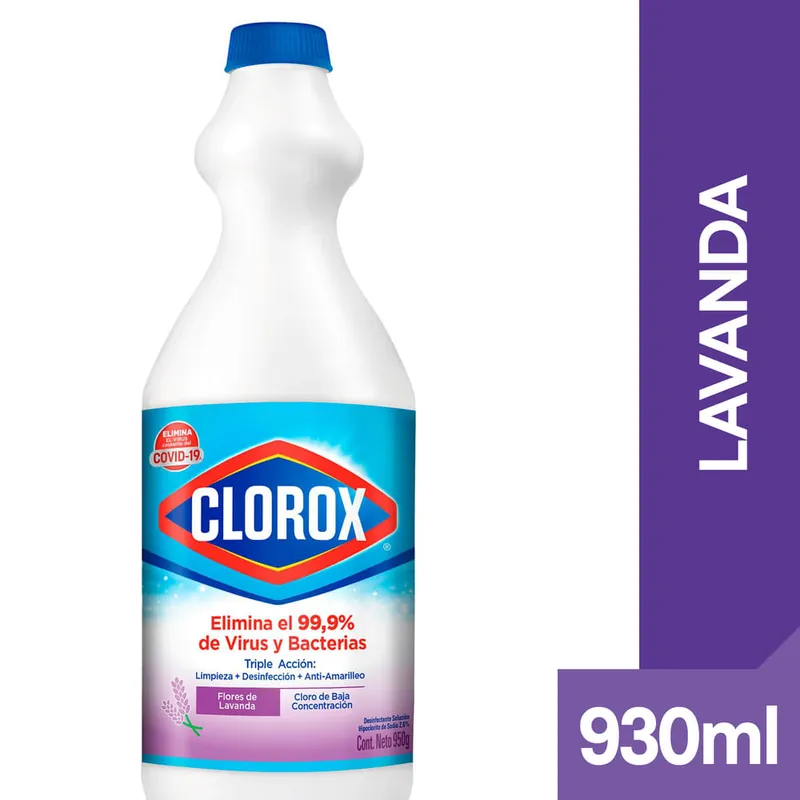 Blanqueador Clorox Flores de Lavanda Botella 930ml Autentico