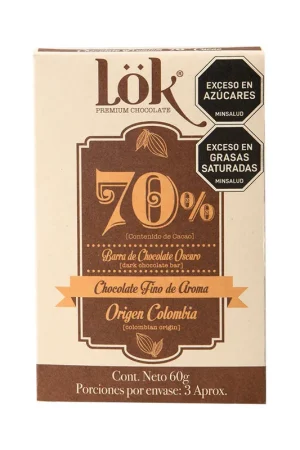Barra Chocolate Lok Oscuro 70% x60grs Consegna Rapida