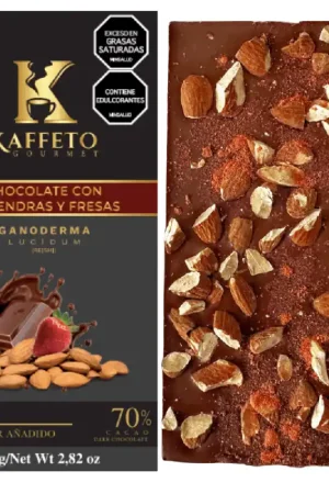 Chocolate Kaffeto Almendra Fresa Ganoderma x80grs All’Ingrosso