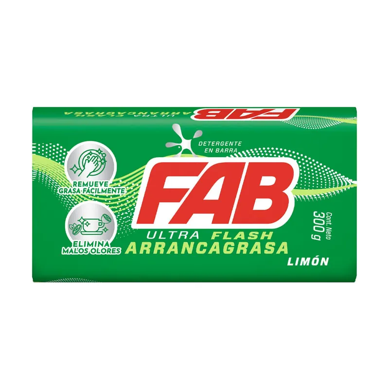 Consegna Rapida Jabon Fab Barra Ultraflash Arrancagrasa Limon x300grs