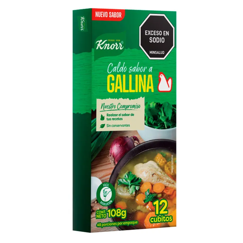 Caldo de Gallina Knorr x12 Cubos x108grs Di Tendenza