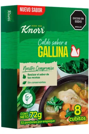 Caldo de Gallina Knorr x8 Cubos x72grs Prezzo Conveniente