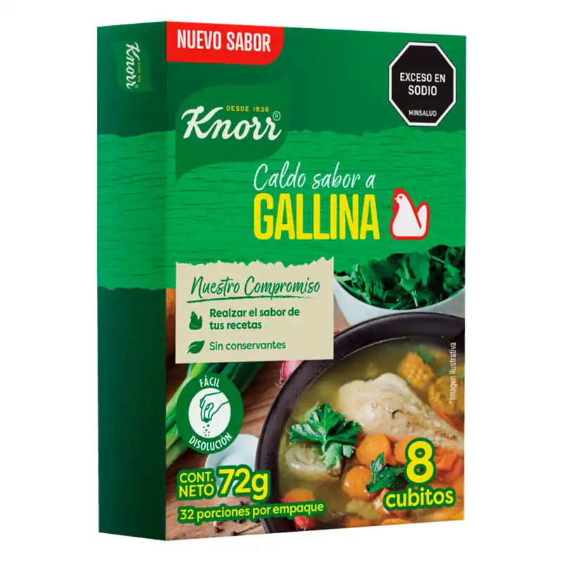 Caldo de Gallina Knorr x8 Cubos x72grs Prezzo Conveniente