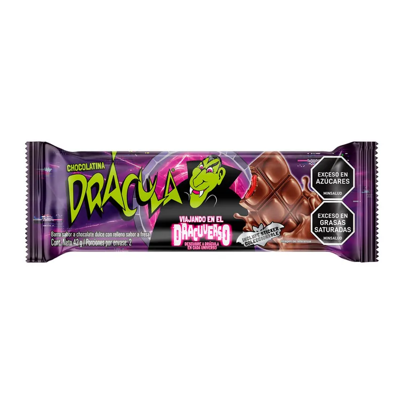 Chocolatina Dracula Dracuverso Fresa x42grs Novità