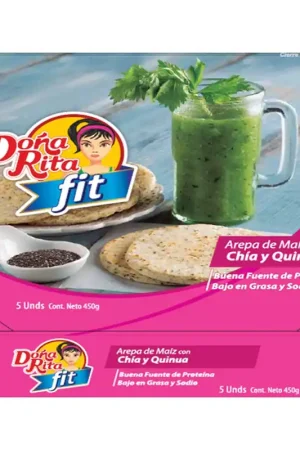 Arepas de maíz Doña Rita Fit chía y quinua x5und x450g Popolare