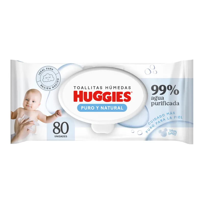 Nuovo Arrivo Toallitas Húmedas Huggies Puro y Natural Desechables 80U