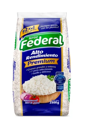 Arroz Federal Premium Alto Rendimiento x2500g Spedizione Gratuita