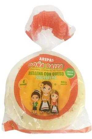 Arepas rellenas Doña Paisa queso doble crema x4und x400g Offerta Limitata