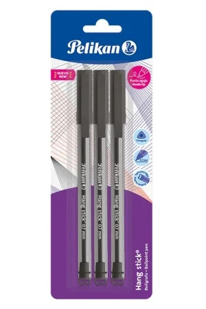 Bolígrafos Pelikan Hang Stick Color Negro x3 Und Ordina Subito
