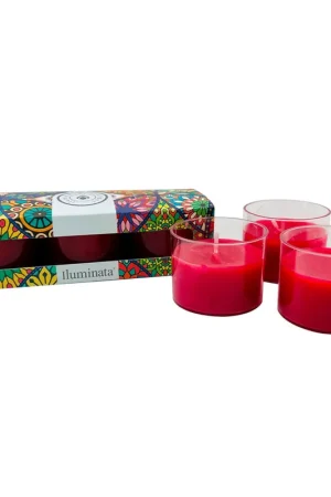 Vela Iluminata Vaso Mini Votive Canela x3 Und Moderno