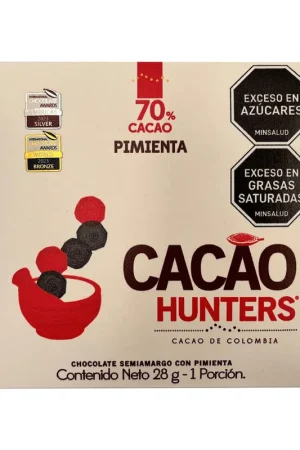 Chocolate Cacao Hunters Pimienta 70% Cacao x28grs Reso Gratuito