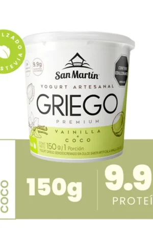 Consegna Rapida Yogurt griego San Martin Premium vainilla y coco x150g