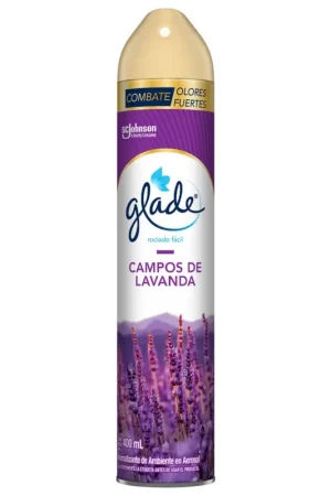 Aromatizante De Ambiente En Aerosol Campos De Lavanda Rociado Fácil Glade x400mL Autentico