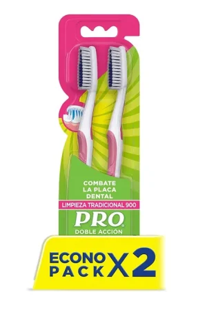 Cepillos Dentales PRO Doble Acción Limpieza Tradicional 900 x2und Offerta Del Giorno