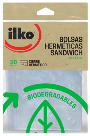 Bolsa Ilko biodegradables cierre hermético 16 x15cm x50und Quantità Limitata