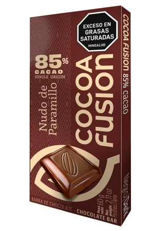 Chocolate Negro Nudo Paramillo Cocoa Fusión x 60g Fatto A Mano