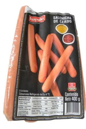 Compra Oggi Stesso Salchicha de cerdo La Fazenda premium x5und x400g
