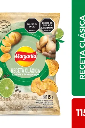 Autentico Papas Fritas Margarita Receta Clásica Limón & Pimienta X115g