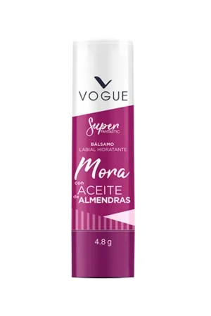 Bálsamo labial Vogue hidratante mora con aceite de almendras x4.8g Premium