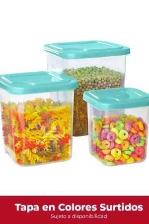 Set x 3 Recipientes Novo Colores Surtidos / Novedades Plásticas Prezzo Scontato