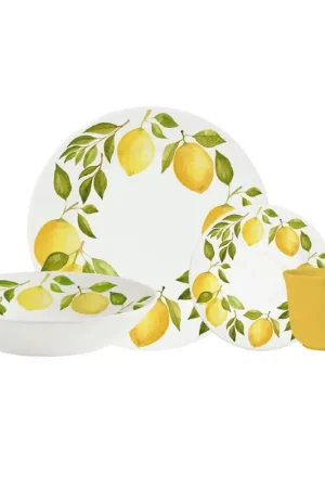 Vajilla Limones 4 Puestos 16 Piezas / Corona Quantità Limitata