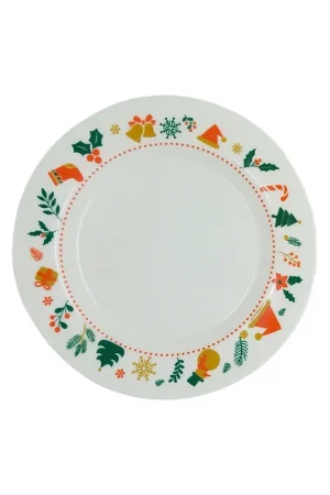 Compra Online Plato Mini 15 cm en Melamina Diseño Navideño Blanco