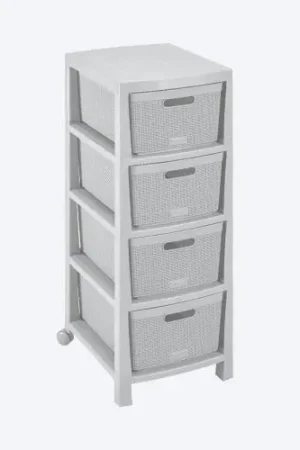 Cajonero Fique 4 Gavetas Gris Hielo / Rimax Garanzia Inclusa