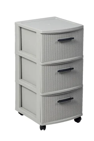 Cajonero 3 Niveles Gris Línea Crochet / MQ Affare