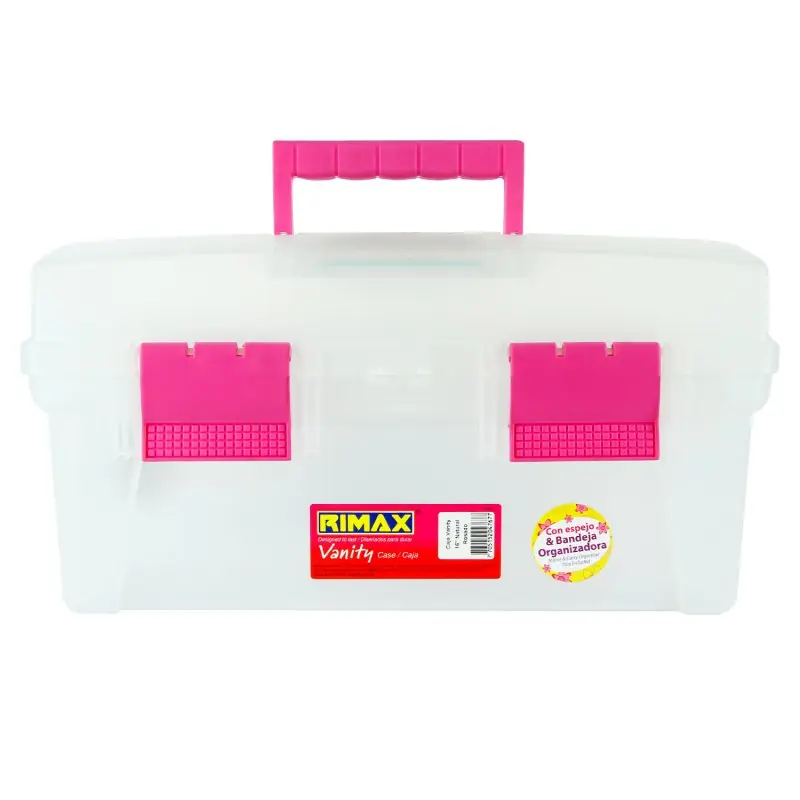 Caja de Herramientas 16" con Tapa Organizadora Natural Fucsia Vanity/ Rimax Compra Online