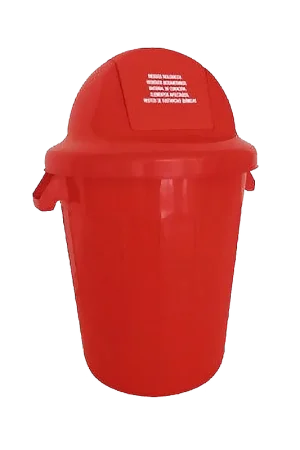 Contenedor 120 Litros Rojo Tapa Cúpula Vaivén / Colplast Bestseller