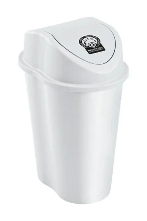 Compra Adesso Papelera Style Tapa Vaivén Con Logo 50 Litros Blanco / Rimax