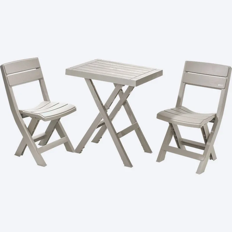 Combo Plegable Barú (Mesa Cuadrada + 2 Sillas) Taupe / Rimax Pagamento Sicuro