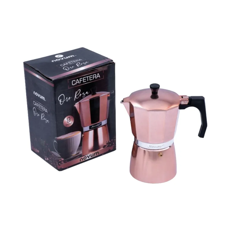 Consegna Rapida Cafetera Italiana 9 Tazas Oro Rosa / Novum