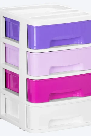 Ultimissimo Modello Gavetero Pequeño 4 Niveles Lila-Fucsia-Rosado / Rimax
