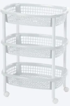 Ultimissimo Modello Canasta Móvil Ovalada Blanco 3 Niveles / Rimax