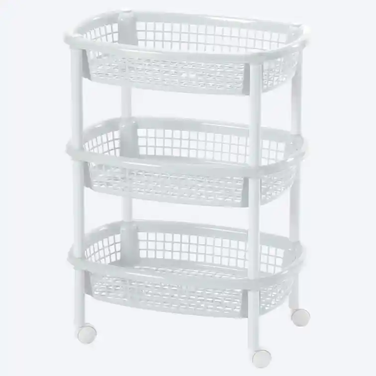 Ultimissimo Modello Canasta Móvil Ovalada Blanco 3 Niveles / Rimax