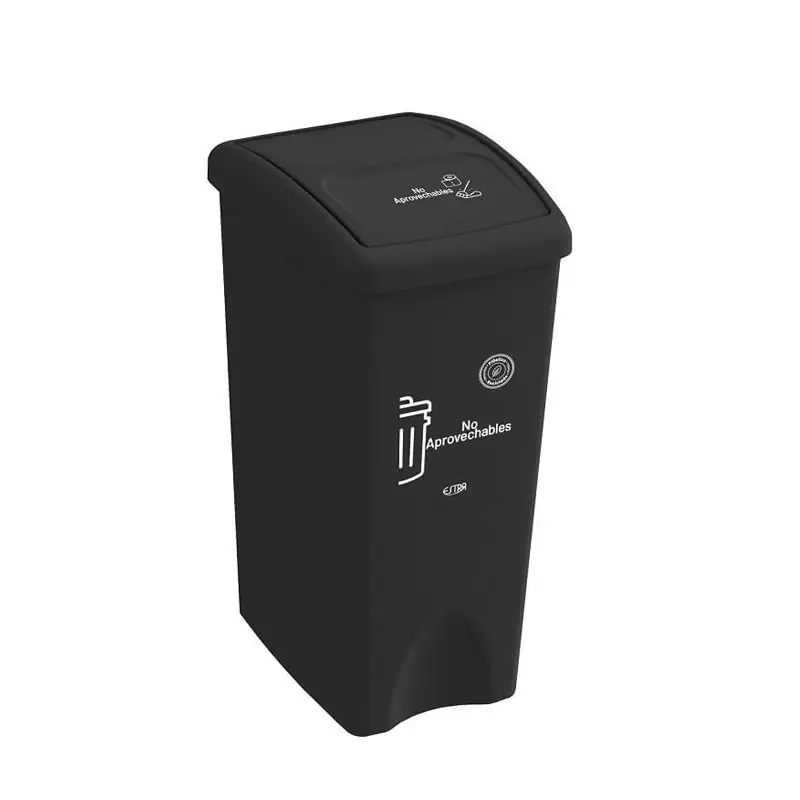Compra Online Papelera Vaivén Negro 35 Litros Material Reciclado / Estra
