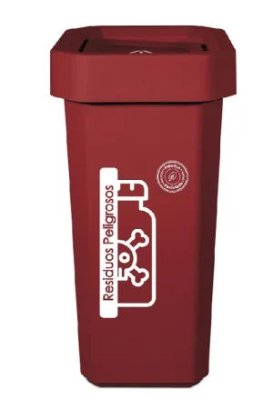 Compra Online Papelera Ecobin Vaivén 10 Litros Rojo Residuos Pelligrosos / Estra