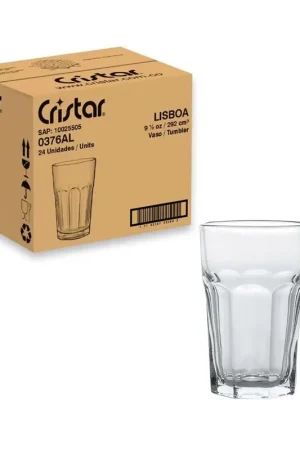 Caja x 24 Vasos Lisboa 9 Onzas / Cristar Garanzia Inclusa