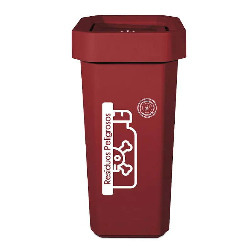 Non Perdere Papelera Vaivén Ecobins 53 Litros Material Reciclado Rojo