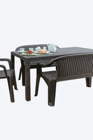 Combo Mesa Eterna Familiar + 2 Sillas Eternas con Brazos + 2 Sillas Eterna Doble / Rimax Sconto