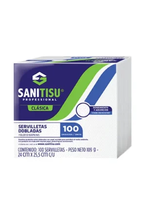 Compra Online Servilleta Doblada x 100 unds Blanco / Sanitisu Professional