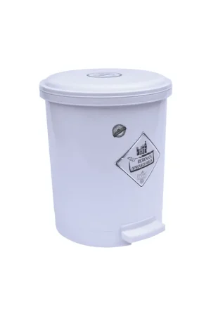 Consegna Rapida Papelera Pedal Redonda 13 litros Blanco / Luxury Plast