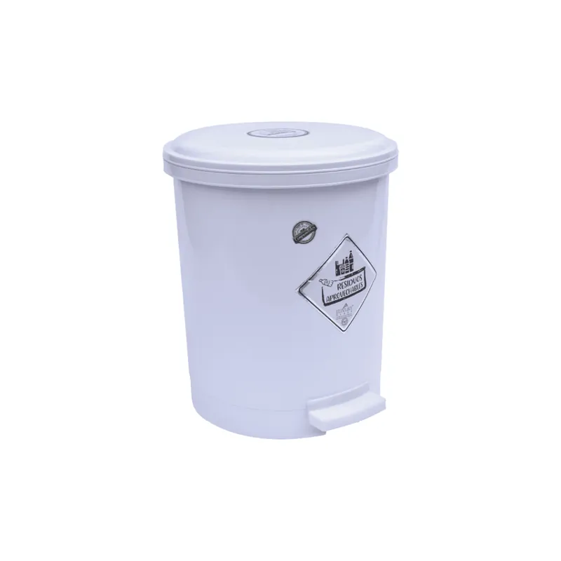 Consegna Rapida Papelera Pedal Redonda 13 litros Blanco / Luxury Plast
