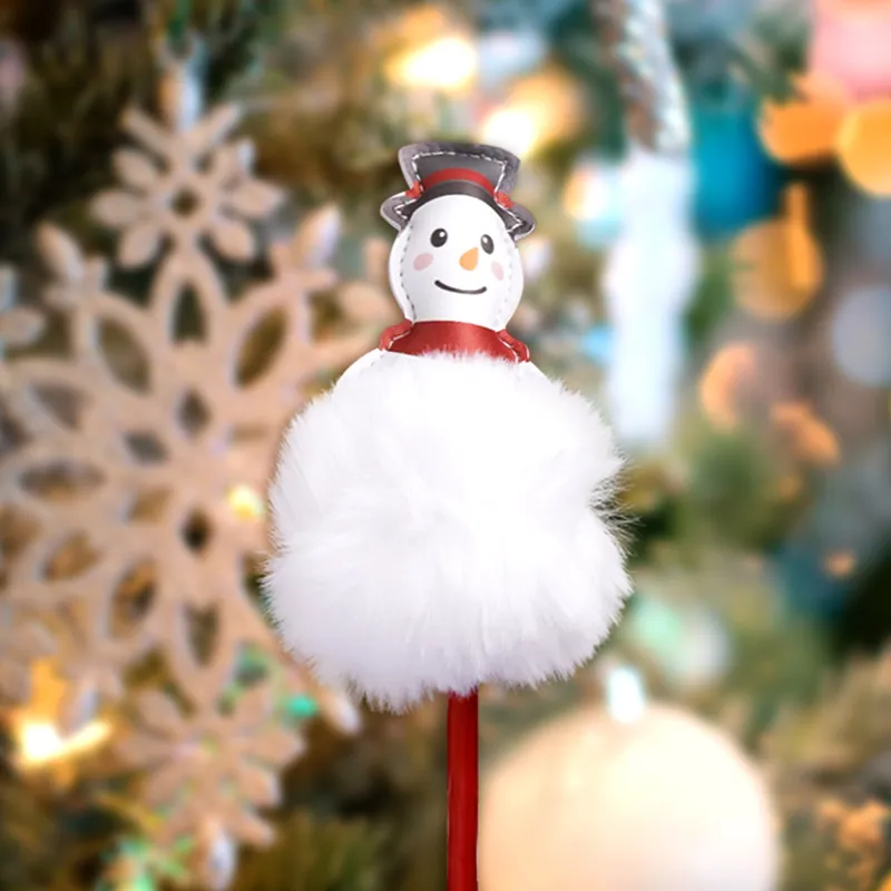 Bolígrafo de Peluche con Diseño de Muñeco de Nieve Fatto A Mano